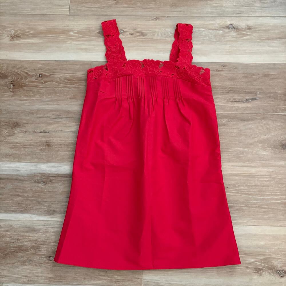 J. Crew Ondine Mini Dress Double Cotton Poplin Passion Rouge XS